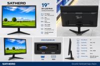 SATHERO 19 SH-LED19HV 5ms 60hz VGA HDMI Sessiz Güvenlik Monitör (1366 X 768)